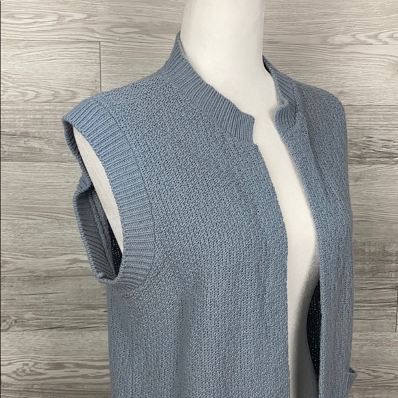 Milrank Vintage Open Front Gray Knit Vest - Picture 2 of 5